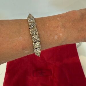 Valentino Rockstud Gold tone and Crystal Bracelet